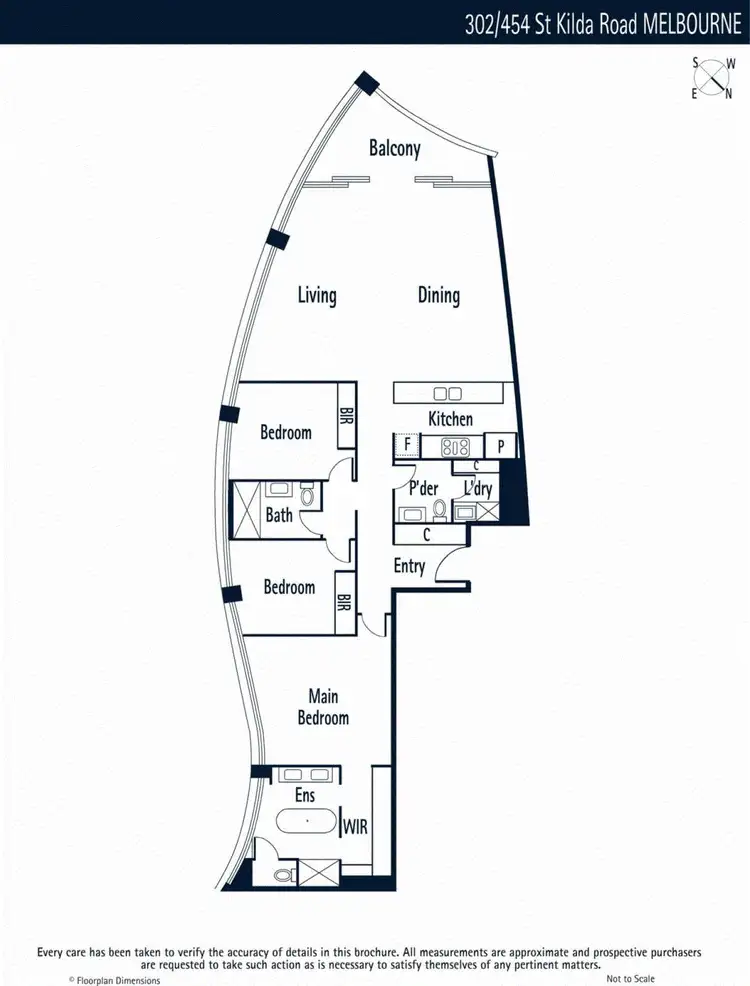 Floorplan of Homely apartment listing, 302/454 St Kilda Road, Melbourne VIC 3004