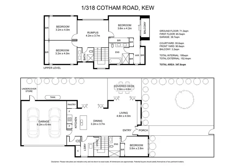 Floorplan of Homely townhouse listing, 1/318 Cotham Road, Kew VIC 3101