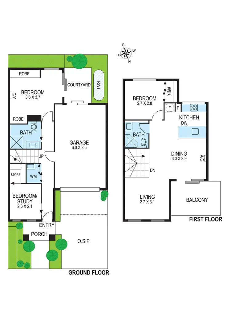 Floorplan of Homely townhouse listing, 2B Fairbank Road, Bentleigh VIC 3204