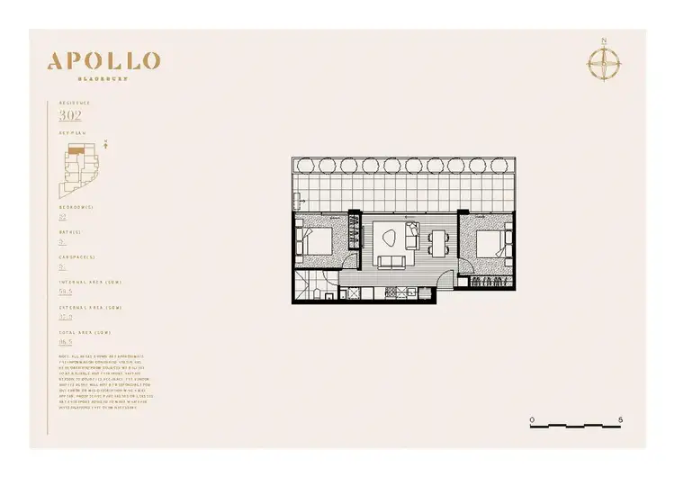 Floorplan of Homely apartment listing, 302/202 Surrey Road, Blackburn VIC 3130
