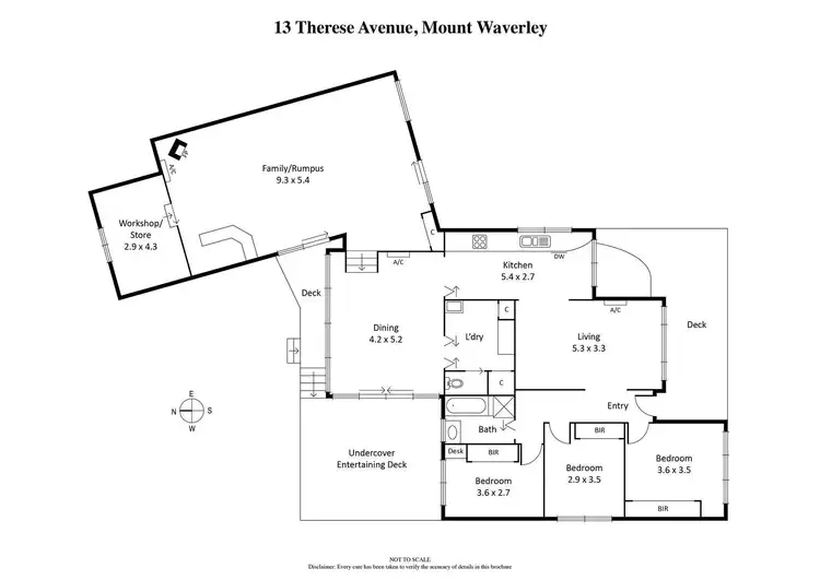 Floorplan of Homely house listing, 13 Therese Avenue, Mount Waverley VIC 3149