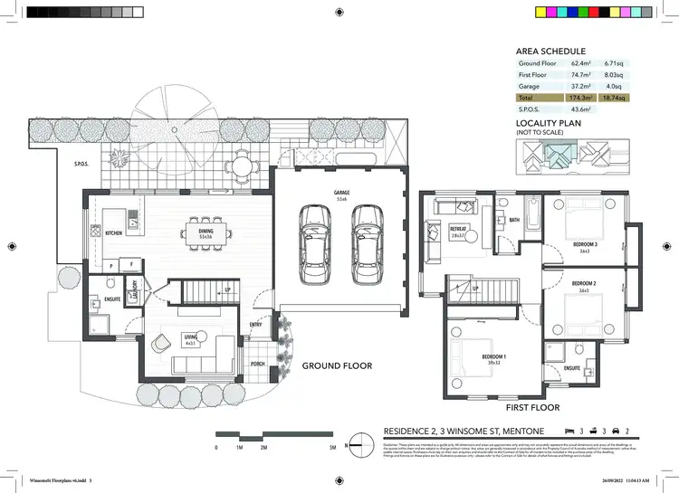 Floorplan of Homely townhouse listing, 2/3 Winsome Street, Mentone VIC 3194