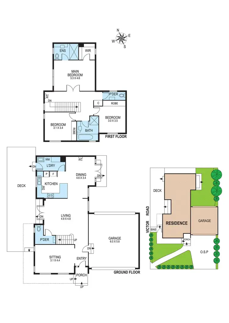 Floorplan of Homely townhouse listing, 1/1 Kershaw Street, Bentleigh East VIC 3165