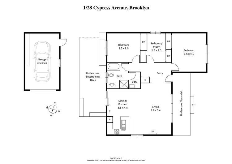 Floorplan of Homely house listing, 1/28 Cypress Avenue, Brooklyn VIC 3012