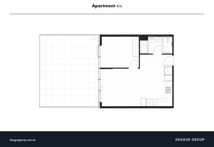 Floorplan of Homely apartment listing, 414/377 Spencer Street, West Melbourne VIC 3003