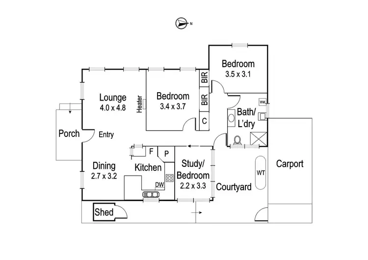 Floorplan of Homely unit listing, 2/15-17 Lower Plenty Road, Rosanna VIC 3084