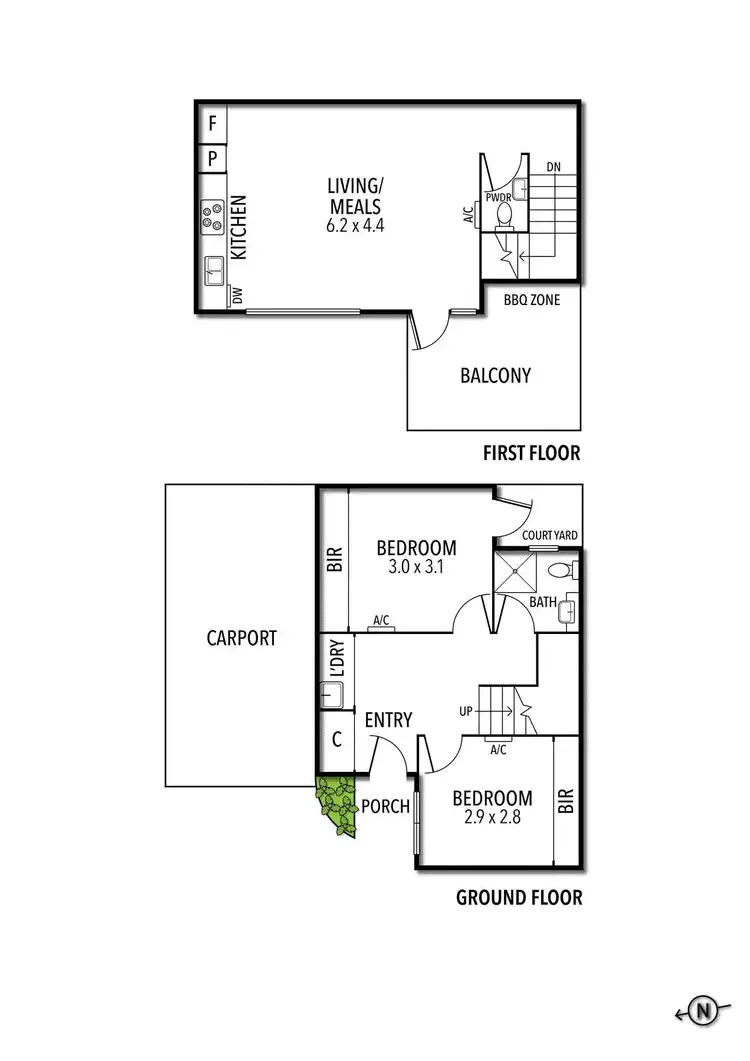 Floorplan of Homely townhouse listing, 3/14 Sandown Road, Ascot Vale VIC 3032