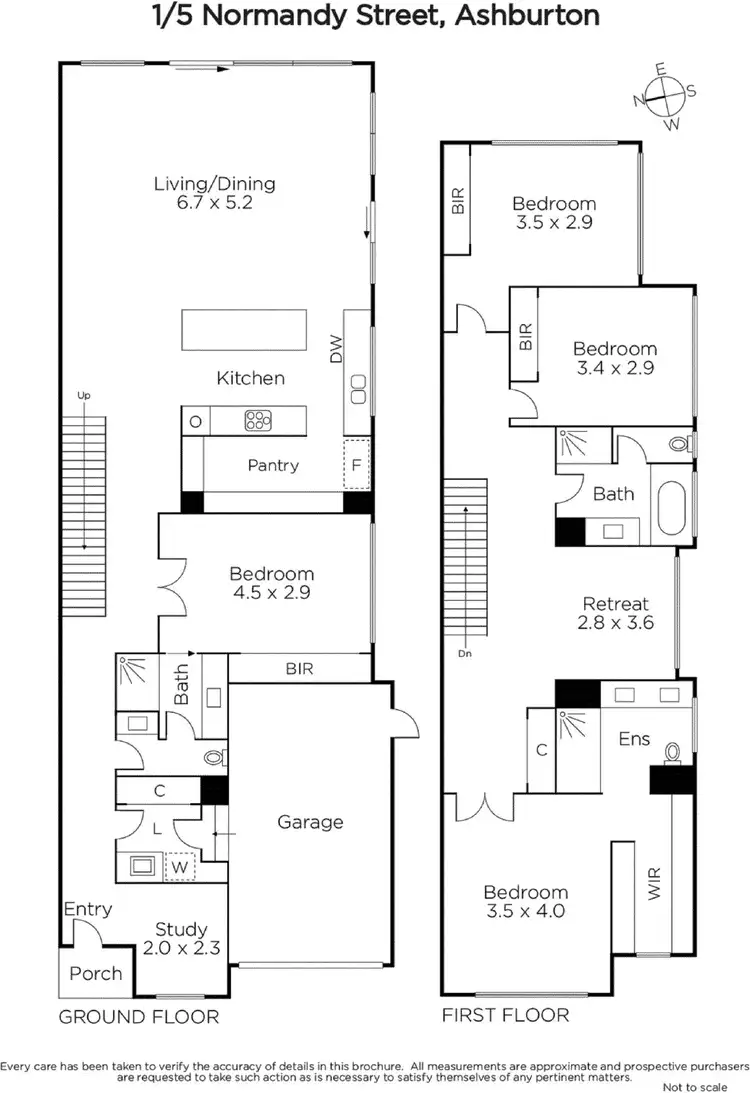 Floorplan of Homely townhouse listing, 1/5 Normandy Street, Ashburton VIC 3147