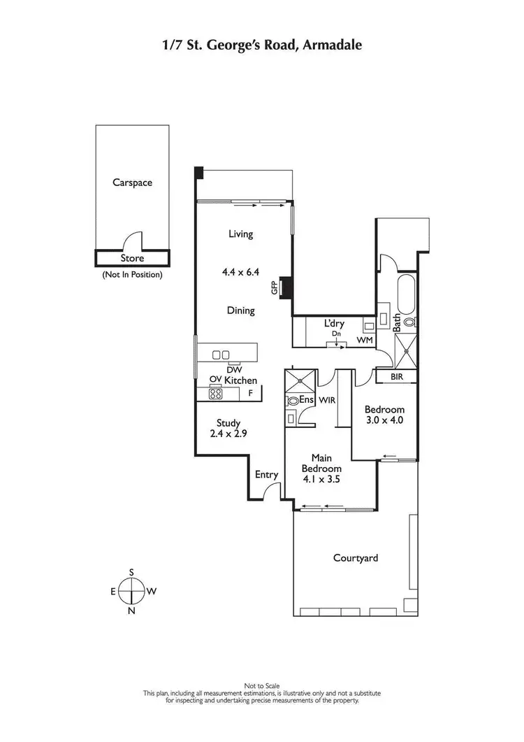 Floorplan of Homely apartment listing, 1/7 St Georges Road, Armadale VIC 3143