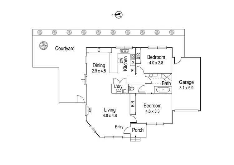 Floorplan of Homely unit listing, 2/8 Merton Street, Ivanhoe VIC 3079