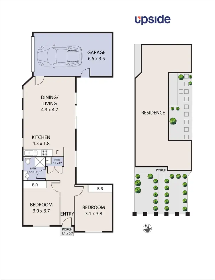 Floorplan of Homely unit listing, 1/315B O'Hea Street, Pascoe Vale South VIC 3044