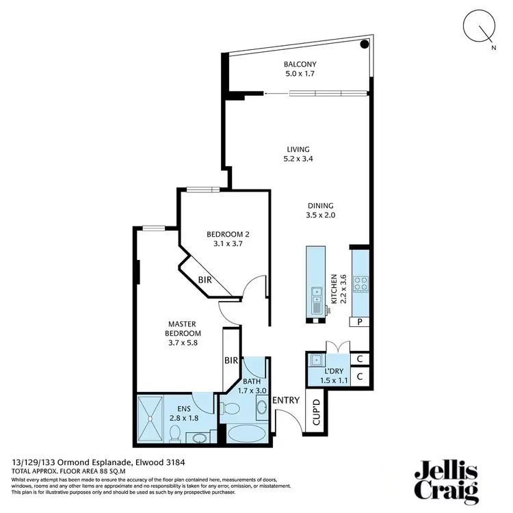 Floorplan of Homely apartment listing, 13/129-133 Ormond Esplanade, Elwood VIC 3184