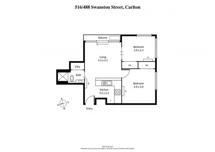 Floorplan of Homely apartment listing, 516/488 Swanston Street, Carlton VIC 3053