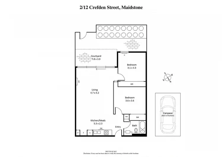 Floorplan of Homely unit listing, 2/12 Crefden Street, Maidstone VIC 3012