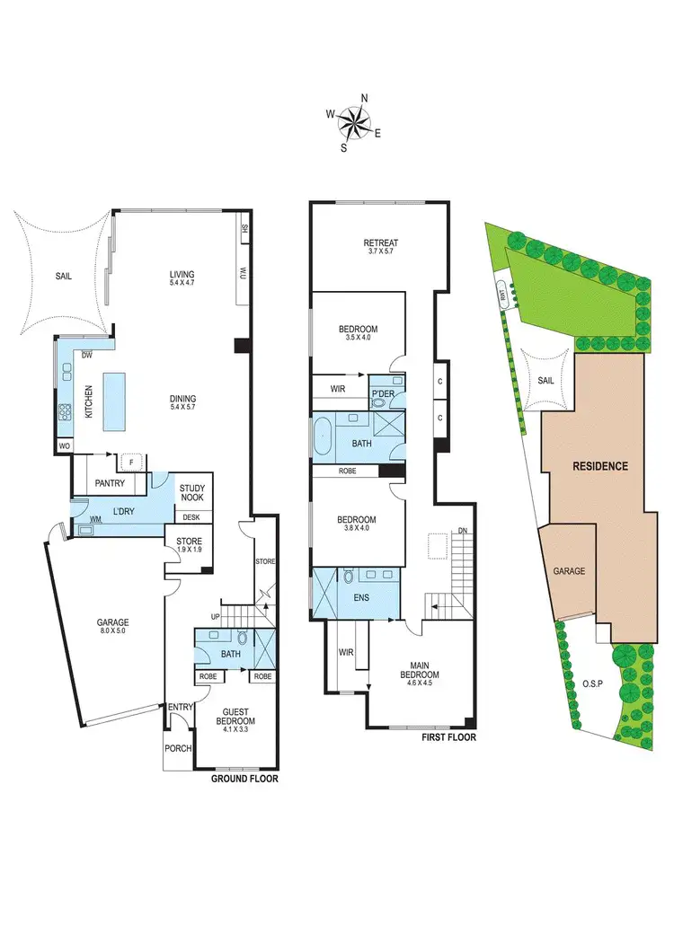 Floorplan of Homely townhouse listing, 3A Harding Street, Bentleigh VIC 3204