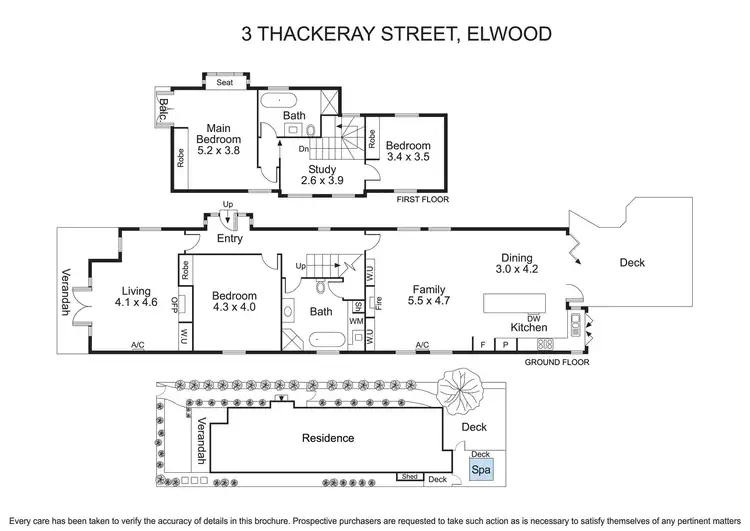 Floorplan of Homely house listing, 3 Thackeray Street, Elwood VIC 3184
