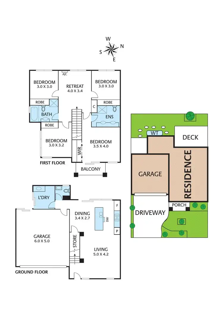 Floorplan of Homely townhouse listing, 15 Wadham Road, Ivanhoe VIC 3079