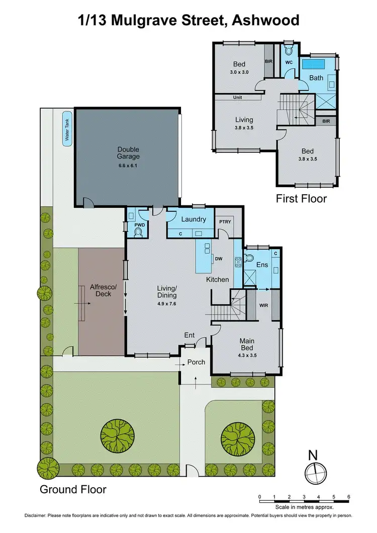 Floorplan of Homely townhouse listing, 1/13 Mulgrave Street, Ashwood VIC 3147