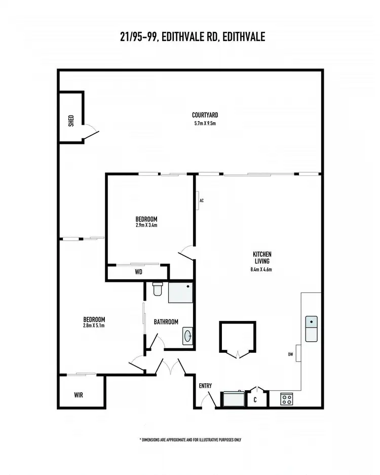 Floorplan of Homely apartment listing, 21/95-99 Edithvale Road, Edithvale VIC 3196