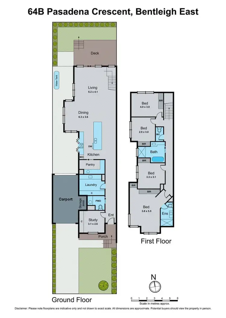 Floorplan of Homely townhouse listing, 64B Pasadena Crescent, Bentleigh East VIC 3165