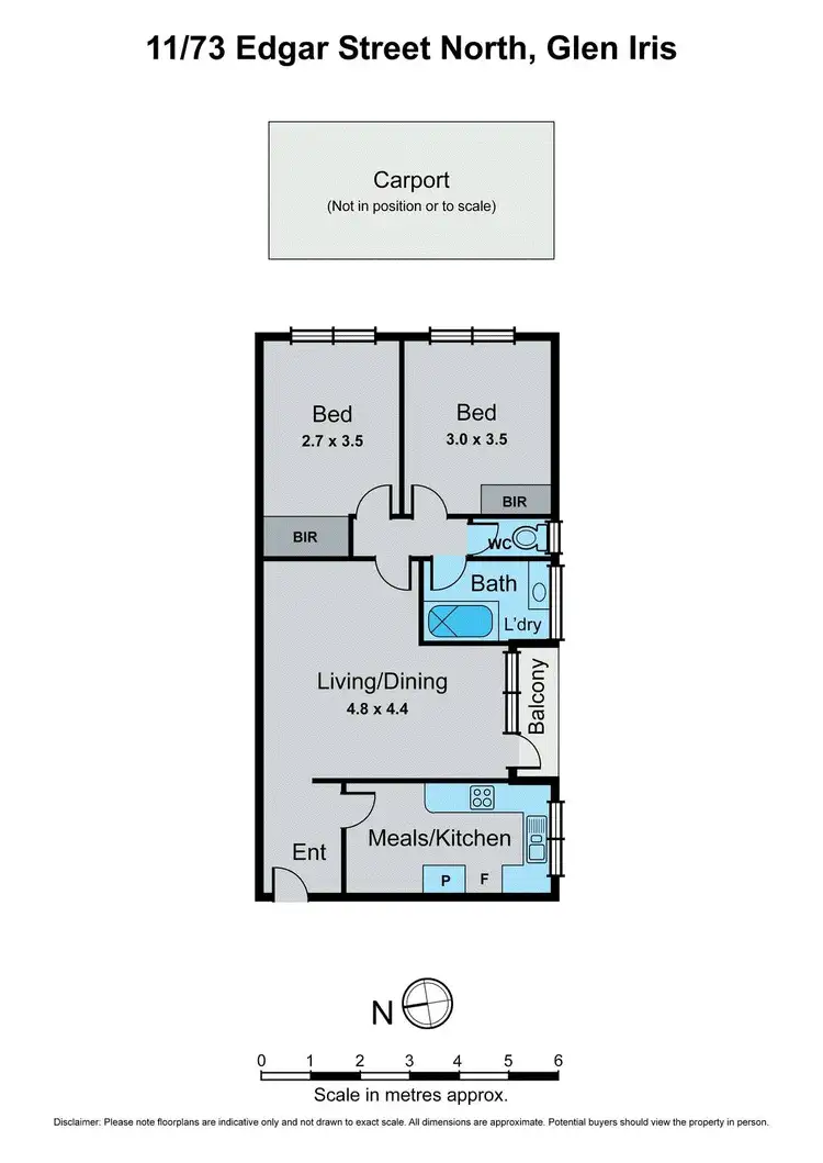 Floorplan of Homely apartment listing, 11/73 Edgar Street North, Glen Iris VIC 3146