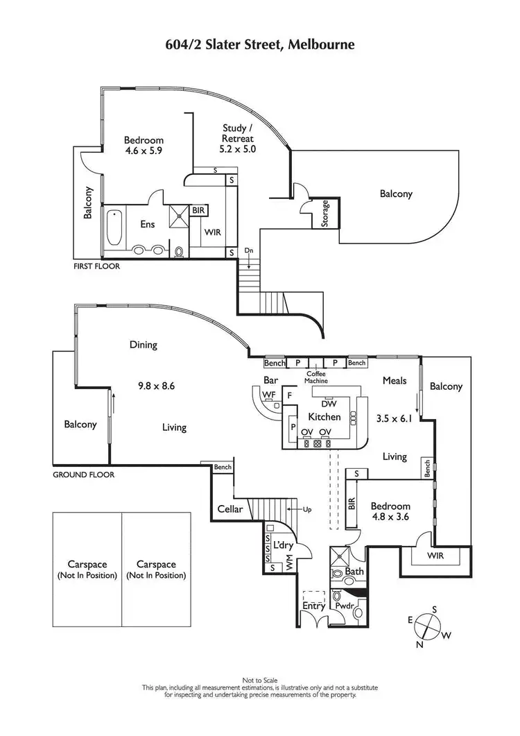 Floorplan of Homely apartment listing, 604/2 Slater Street, Melbourne VIC 3004