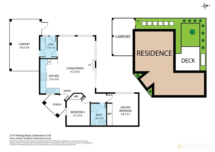 Floorplan of Homely townhouse listing, 2/157 Warrigal Road, Cheltenham VIC 3192
