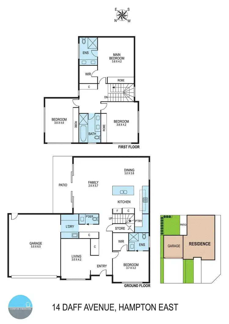 Floorplan of Homely townhouse listing, 14 Daff Avenue, Hampton East VIC 3188