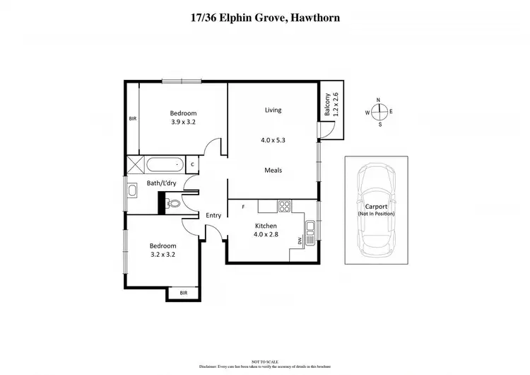 Floorplan of Homely apartment listing, 17/36-38 Elphin Grove, Hawthorn VIC 3122