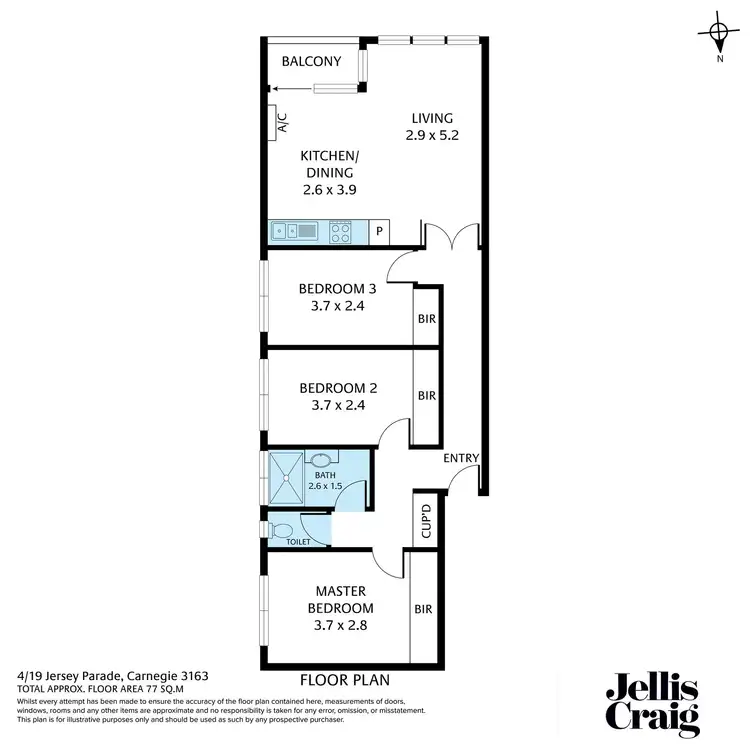 Floorplan of Homely apartment listing, 4/19 Jersey Parade, Carnegie VIC 3163