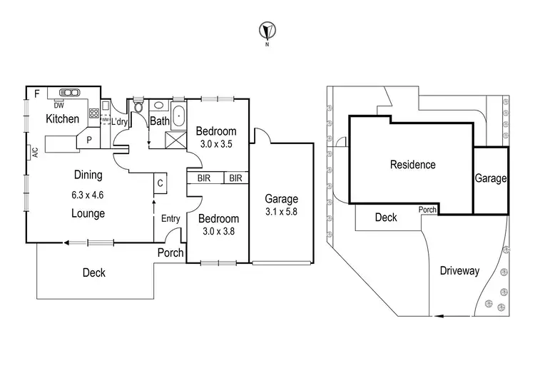 Floorplan of Homely unit listing, 1/56 St James Road, Heidelberg VIC 3084