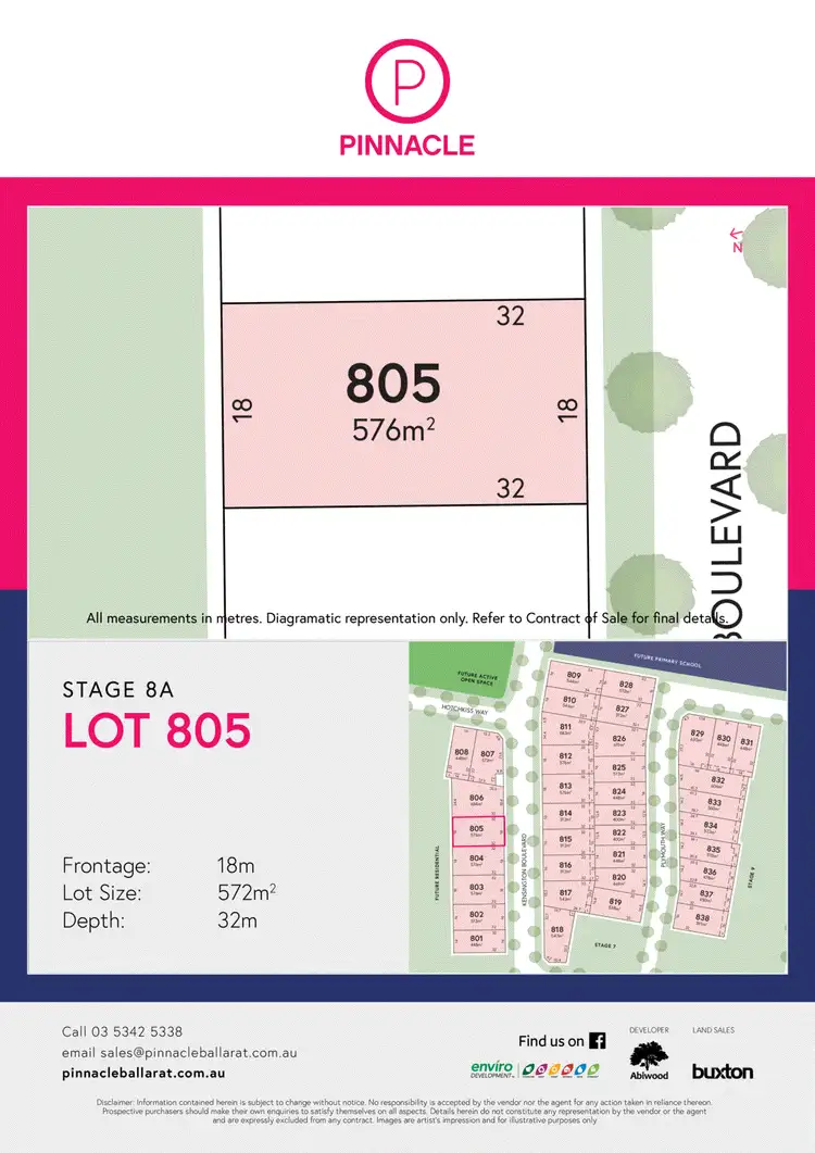 Floorplan of Homely land listing, Pinnacle/Lot 805 Kensington Boulevard, Smythes Creek VIC 3351