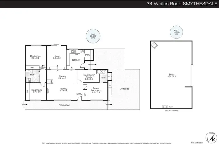 Floorplan of Homely house listing, 74 Whites Road, Smythesdale VIC 3351