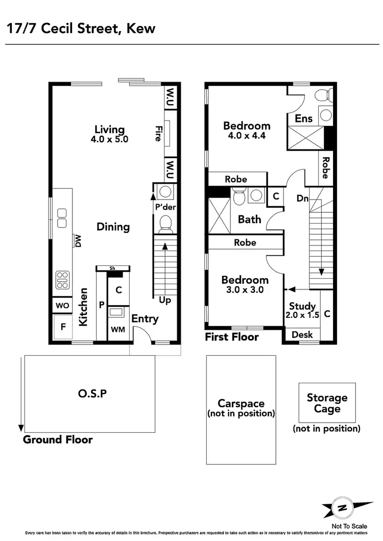 Floorplan of Homely townhouse listing, 17/7 Cecil Street, Kew VIC 3101