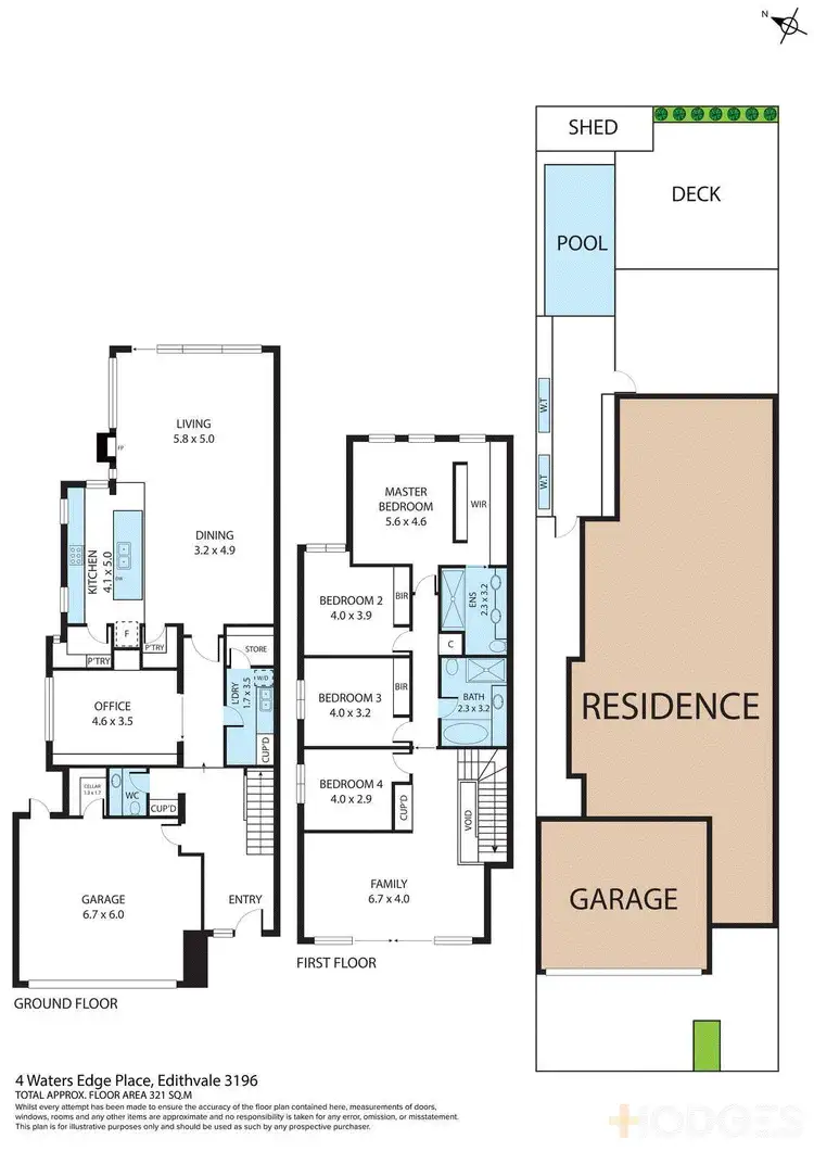 Floorplan of Homely house listing, 4 Waters Edge Place, Edithvale VIC 3196