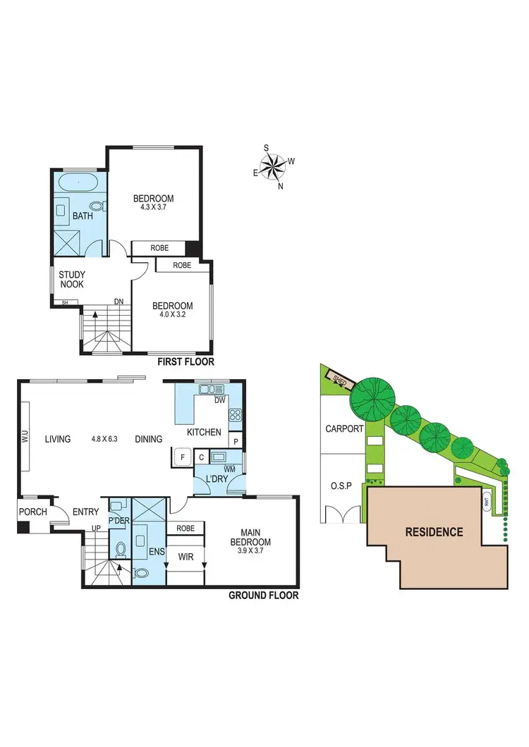 Floorplan of Homely townhouse listing, 3/20 Bartlett Street, Hampton East VIC 3188