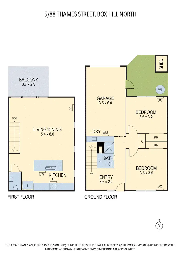 Floorplan of Homely townhouse listing, 5/88 Thames Street, Box Hill North VIC 3129