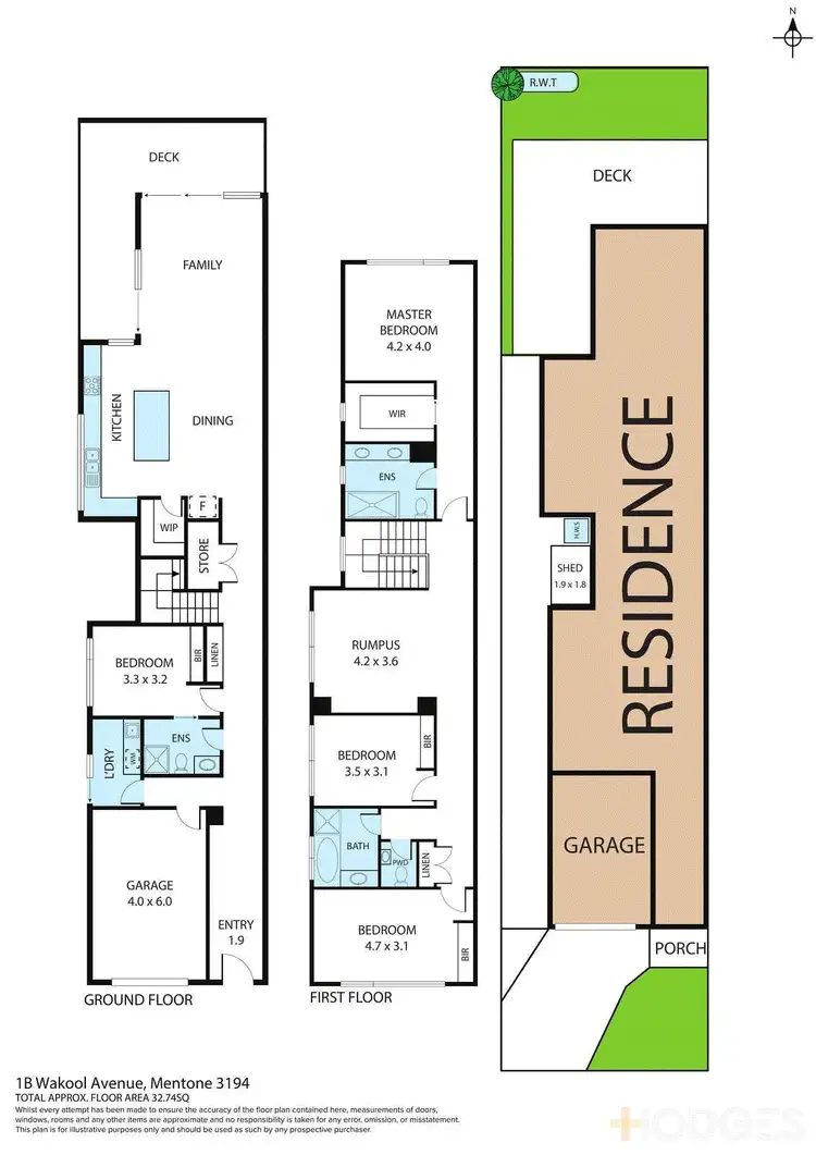 Floorplan of Homely townhouse listing, 1B Wakool Avenue, Mentone VIC 3194