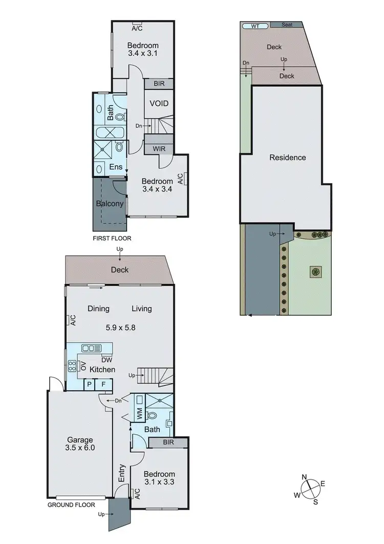 Floorplan of Homely townhouse listing, 1/1 Katta Court, Ashwood VIC 3147
