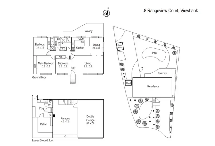 Floorplan of Homely house listing, 8 Rangeview Court, Viewbank VIC 3084