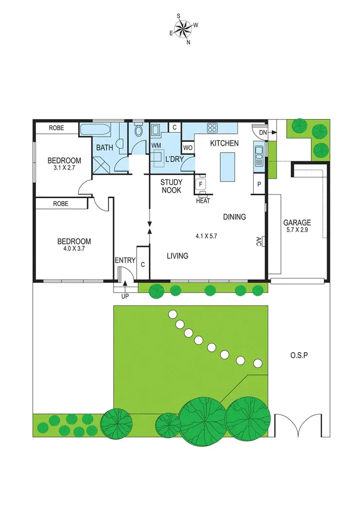 Floorplan of Homely villa listing, 1/24 Gillman Street, Cheltenham VIC 3192