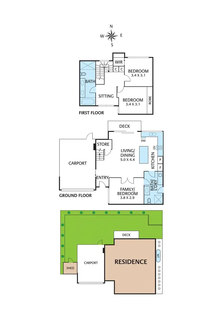 Floorplan of Homely townhouse listing, 2/43 Raleigh Street, Forest Hill VIC 3131