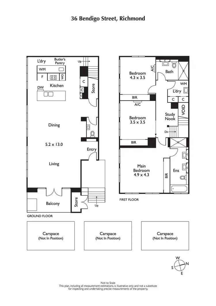 Floorplan of Homely townhouse listing, 36 Bendigo Street, Richmond VIC 3121