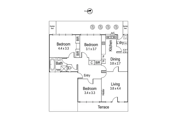 Floorplan of Homely unit listing, 2/155 Lower Heidelberg Road, Ivanhoe East VIC 3079