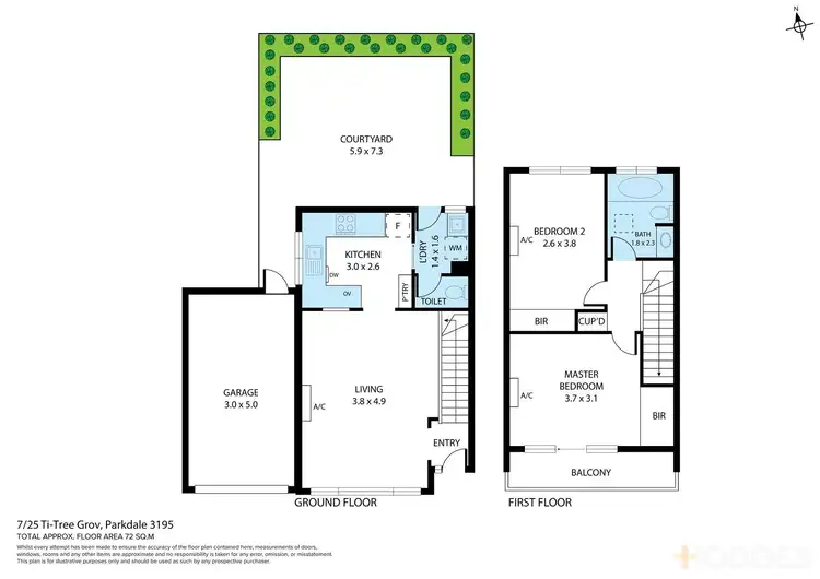 Floorplan of Homely townhouse listing, 7/25 Ti Tree Grove, Parkdale VIC 3195