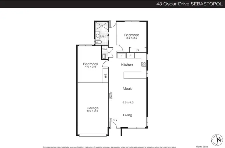 Floorplan of Homely house listing, 43 Oscar Drive, Sebastopol VIC 3356