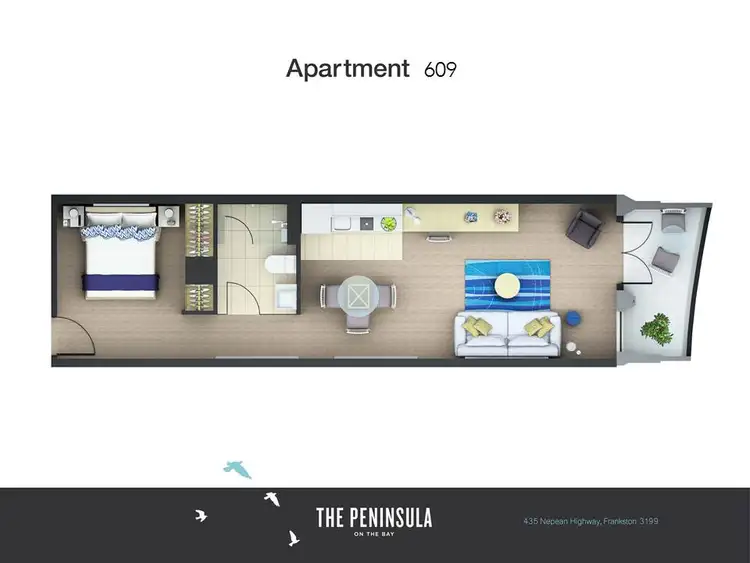 Floorplan of Homely apartment listing, 609/435 Nepean Highway, Frankston VIC 3199