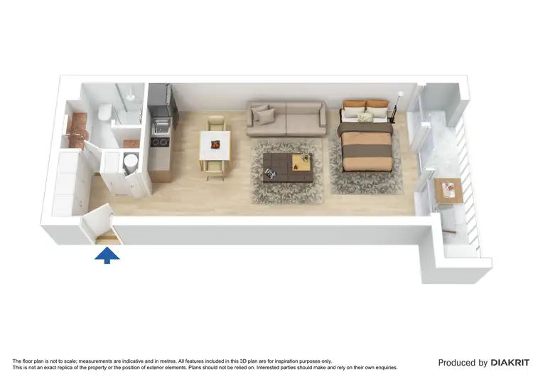 Floorplan of Homely studio listing, 2202/288 Spencer Street, Melbourne VIC 3000
