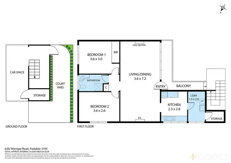 Floorplan of Homely unit listing, 6/82 Warrigal Road, Parkdale VIC 3195