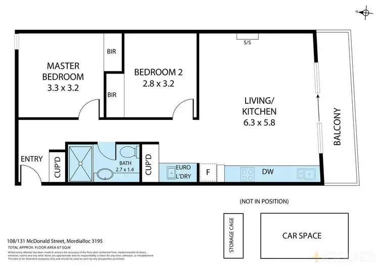 Floorplan of Homely apartment listing, 108/131 McDonald Street, Mordialloc VIC 3195